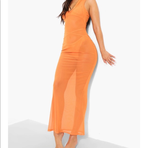 Orange Midi Cover Up - Picture 3 of 5